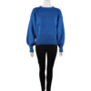 TEAL PUFFY SLEEVE CREW NECK SWEATER