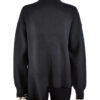 black asymmetric mock neck sweater