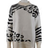 OFF WHITE ANIMAL PRINTED MOCK NECK KNIT SWEATER