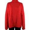 RED OPEN BACK TURTLENECK SWEATER